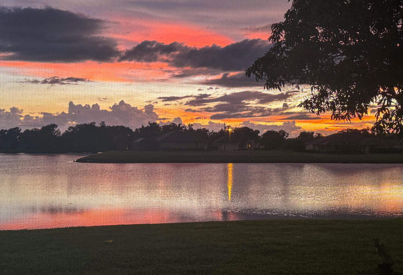 sunset, lake, florida, nature, scenery, landscape