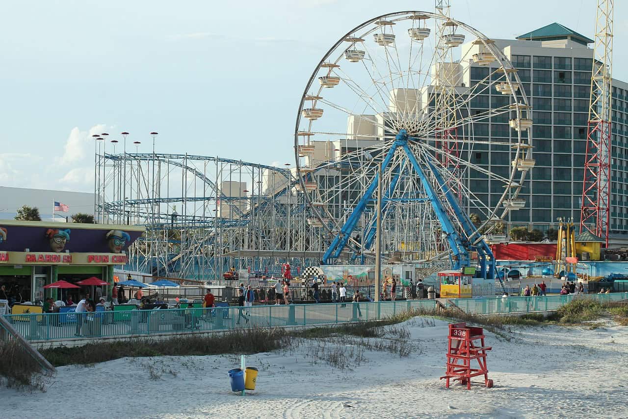 daytona beach, florida, ocean, beach, boardwalk, nature, entertainment, amusement park, fun fair