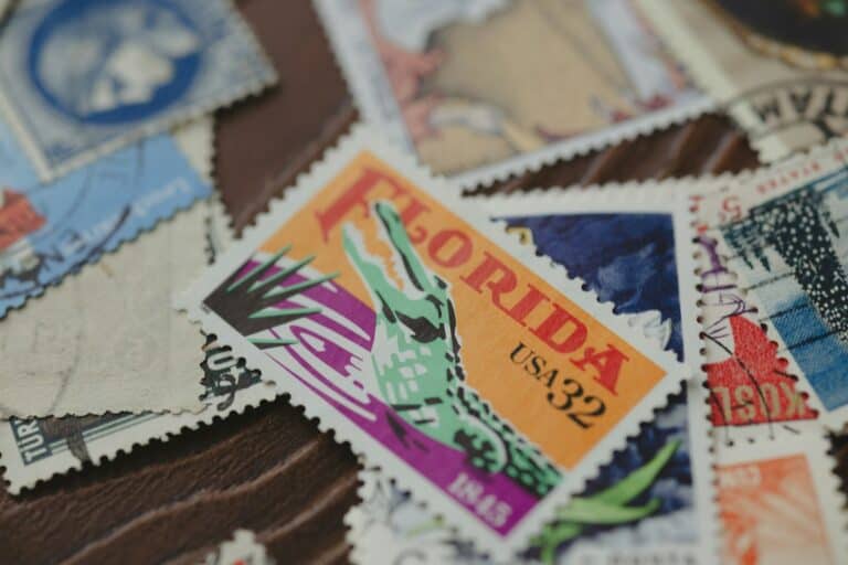 A collection of vintage florida postage stamps